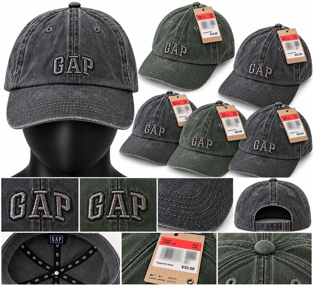 GAP Washed Cotton Dad Hat Green/ GREY NWT